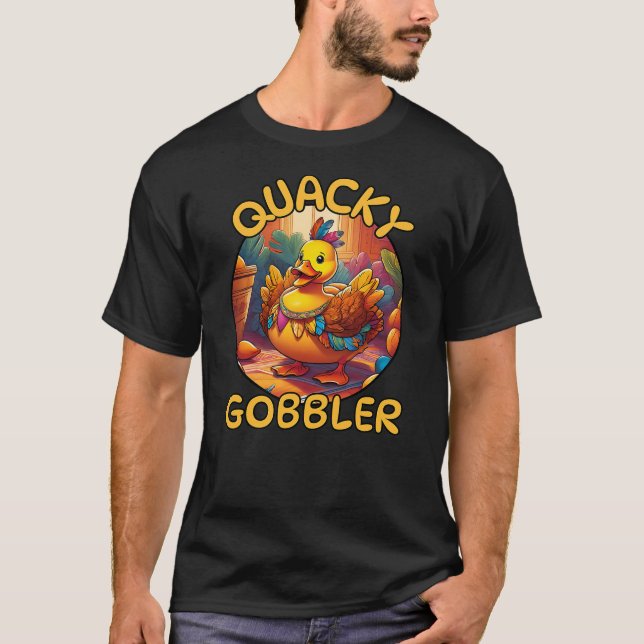 Thanksgiving Quacky Gobbler Cruise Duck Turkey Fea T-Shirt (Front)
