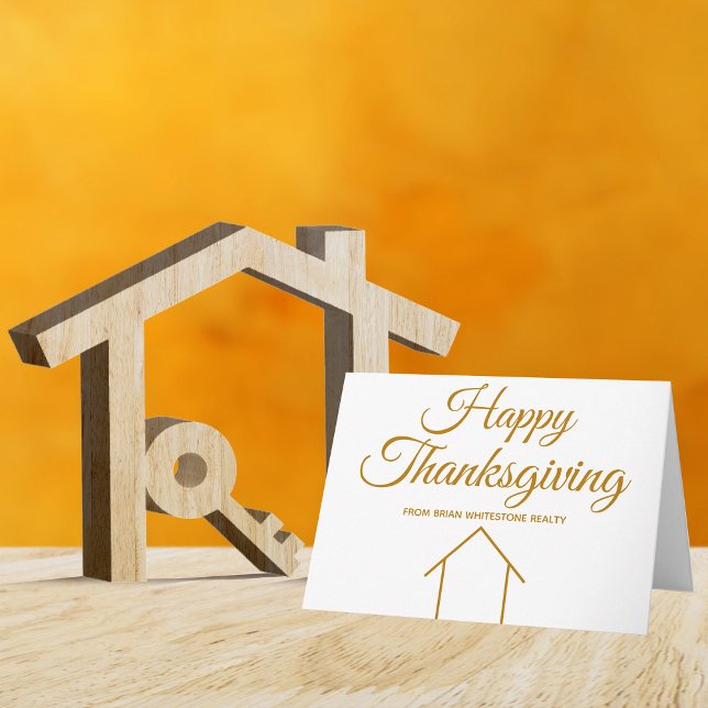 Thanksgiving Real Estate Company Gold Corporate Card (Creator Uploaded)