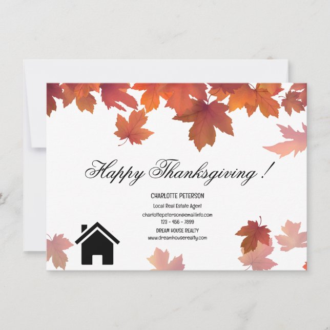 Thanksgiving Real Estate Marketing or Pop By Holiday Card (Front)