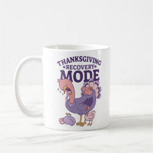 THANKSGIVING RECOVERY MODE SLEEPY TURKEY COFFEE MUG