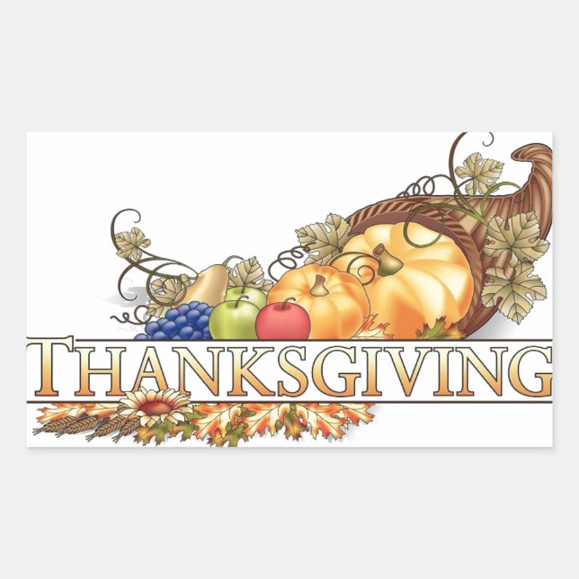 Thanksgiving Rectangular Sticker (Front)