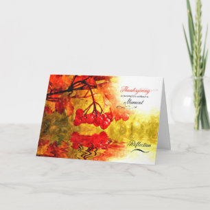 Thanksgiving Reflections Maple and Berries Holiday Card