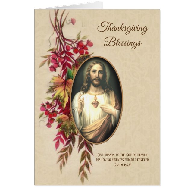 Thanksgiving Religious Sacred Heart of Jesus (Front)