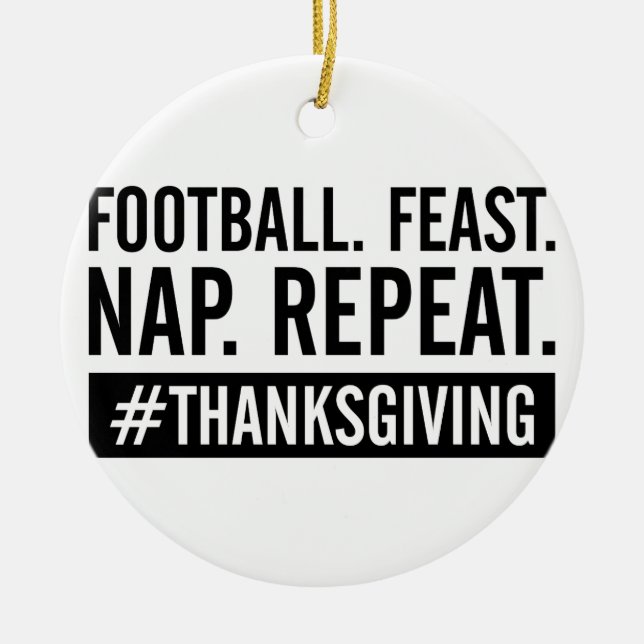 Thanksgiving Repeat Ceramic Tree Decoration (Front)