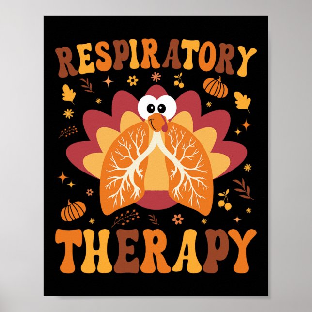 Thanksgiving Respiratory Therapy Therapist Fall Au Poster (Front)