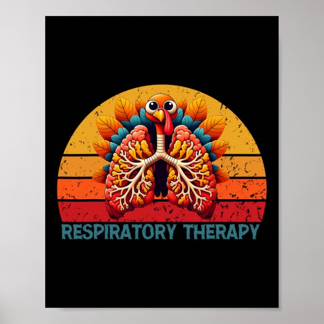 Thanksgiving Respiratory Therapy Vintage Fall Autu Poster (Front)