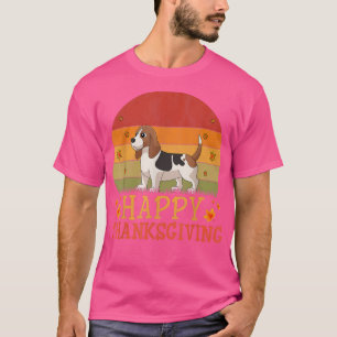 Thanksgiving Retro Basset Hound Dog Lover Thanksgi T-Shirt