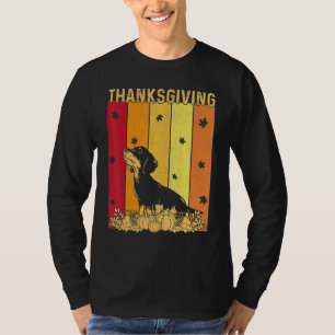 Thanksgiving Retro Dachshund Dog Matching Family P T-Shirt