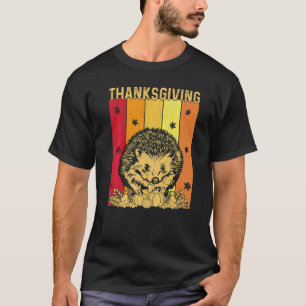 Thanksgiving Retro Hedgehog Matching Family Pajama T-Shirt