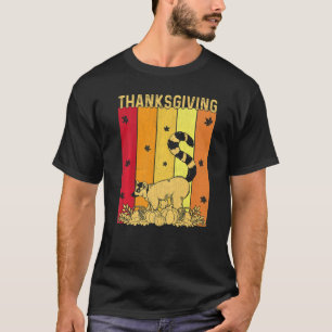 Thanksgiving Retro Lemur Matching Family Pajamas T-Shirt