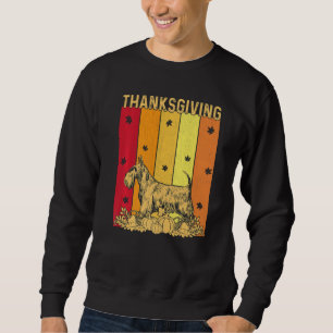 Thanksgiving Retro Scottish Terrier Dog Matching F Sweatshirt