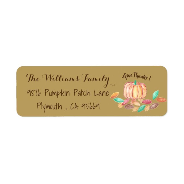 Thanksgiving return address labels (Front)