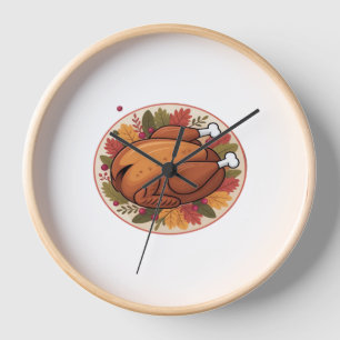 Thanksgiving Roast Turkey – Festive Holiday Feast  Clock