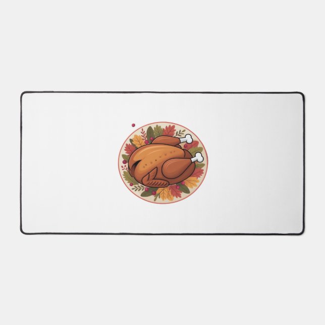 Thanksgiving Roast Turkey – Festive Holiday Feast  Desk Mat (Front)