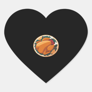 Thanksgiving Roast Turkey – Festive Holiday Feast Heart Sticker