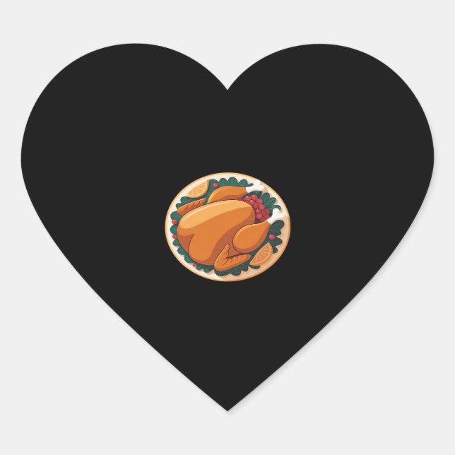 Thanksgiving Roast Turkey – Festive Holiday Feast  Heart Sticker (Front)