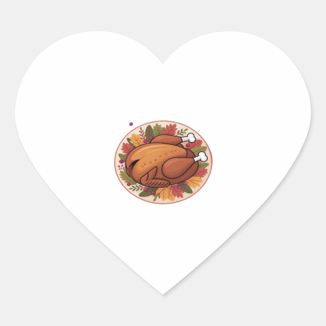 Thanksgiving Roast Turkey – Festive Holiday Feast  Heart Sticker (Front)