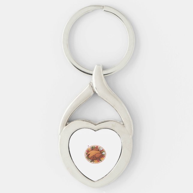 Thanksgiving Roast Turkey – Festive Holiday Feast  Key Ring (Front)