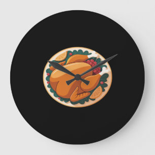 Thanksgiving Roast Turkey – Festive Holiday Feast  Large Clock
