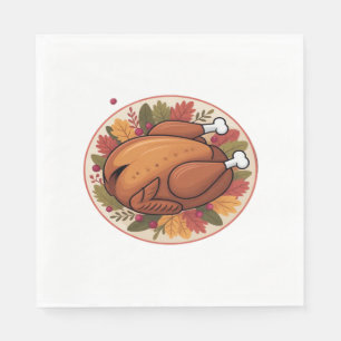 Thanksgiving Roast Turkey – Festive Holiday Feast Napkin