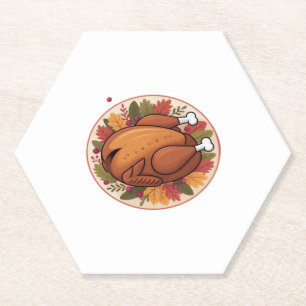 Thanksgiving Roast Turkey – Festive Holiday Feast  Paper Coaster