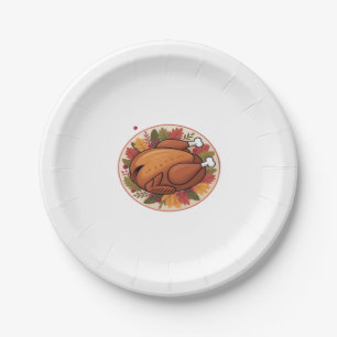 Thanksgiving Roast Turkey – Festive Holiday Feast  Paper Plate