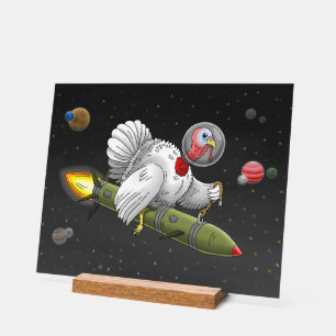 Thanksgiving Rocket Turkey Acrylic Sign