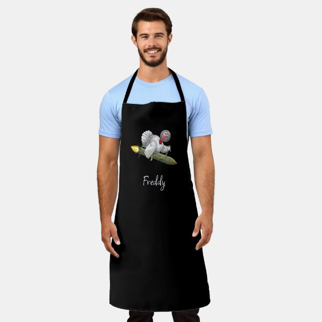 Thanksgiving Rocket Turkey Apron (Worn)