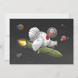 Thanksgiving Rocket Turkey Holiday Card