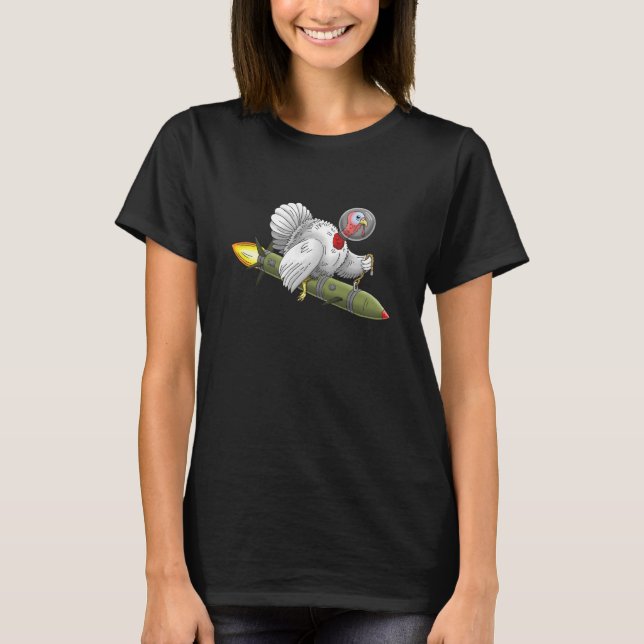 Thanksgiving Rocket Turkey T-Shirt (Front)