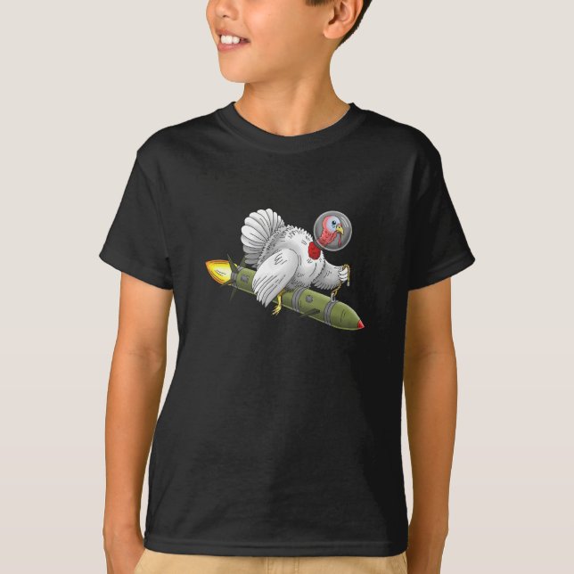 Thanksgiving Rocket Turkey T-Shirt (Front)