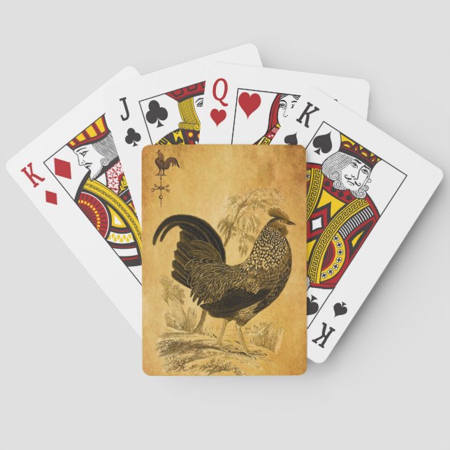 Thanksgiving Rooster Playing Cards (Back)