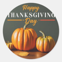 Thanksgiving Round Stickers