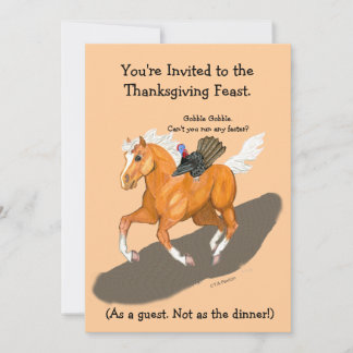 Thanksgiving Runaway Turkey & Horse Invitation