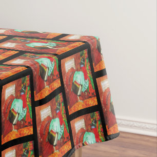 THANKSGIVING RUNNING AWAY TURKEY  TABLECLOTH