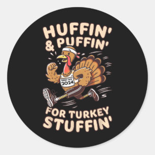 Thanksgiving Running Turkey Trot 2024 Funny Classic Round Sticker