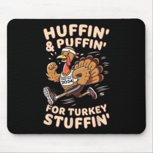 Thanksgiving Running Turkey Trot 2024 Funny Mouse Mat