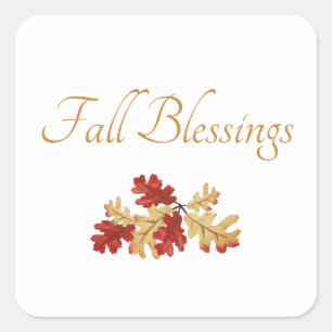 Thanksgiving Rustic Autumn Fall Foliage Square Sticker