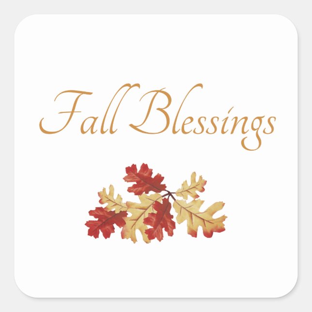 Thanksgiving Rustic Autumn Fall Foliage Square Sticker (Front)