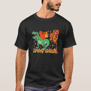 Thanksgiving S For Boys Dinosaur T Rex Pilgrim Tur T-Shirt