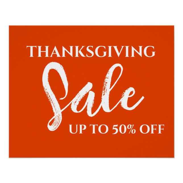 Thanksgiving Sale Sign, Boutique Sale Sign, Retail Poster (Front)