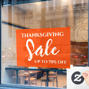 Thanksgiving Sale Sign, Retail Shop Signage, Store Window Cling