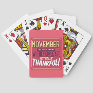 Thanksgiving Saying Gift To Thanksgiving Greetings Playing Cards