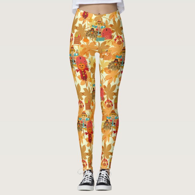 thanksgiving scarecrow leggings (Front)