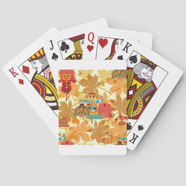 thanksgiving scarecrow playing cards (Back)