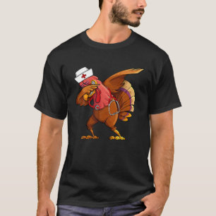 Thanksgiving Scrub Tops Turkey Dabbing Nurse Holid