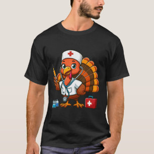 Thanksgiving Scrub Tops Women Girls Turkey Nurse F