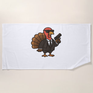 Thanksgiving Secret Agent Turkey Classic T-Shirt Beach Towel