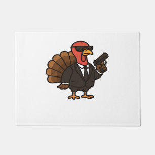 Thanksgiving Secret Agent Turkey Classic T-Shirt Doormat