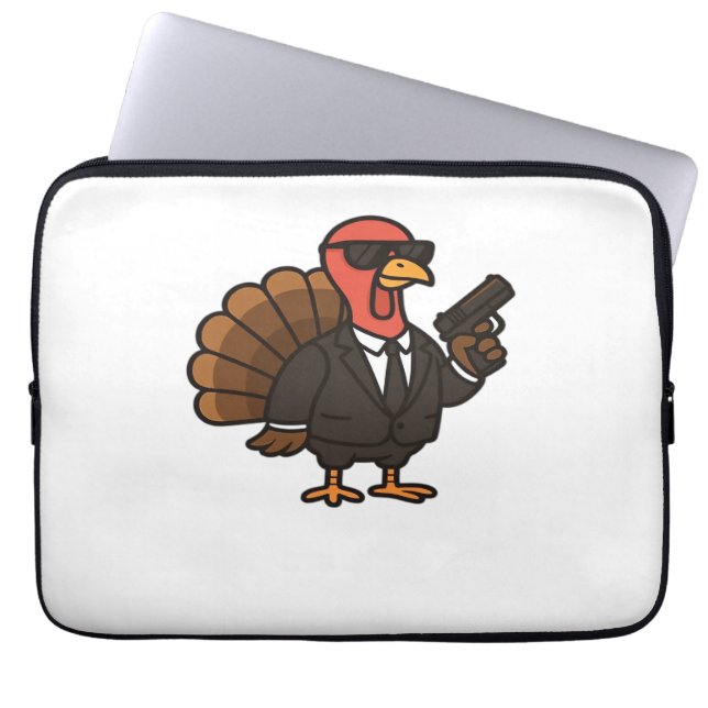 Thanksgiving Secret Agent Turkey Classic T-Shirt Laptop Sleeve (Front)